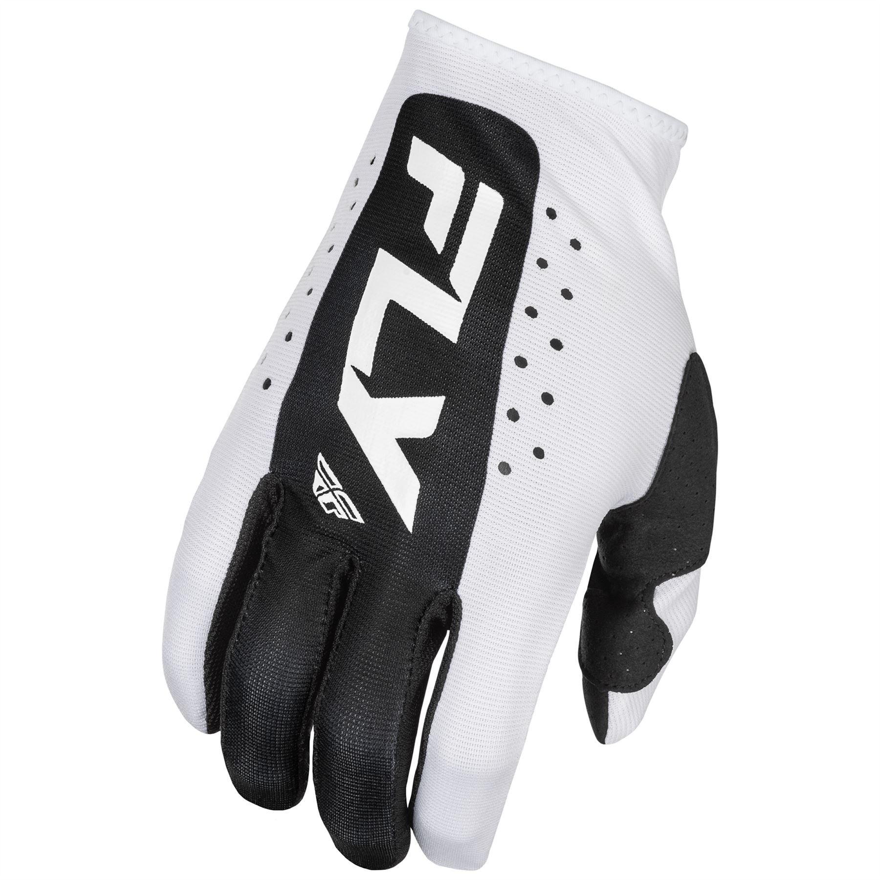 Fly Racing 2025 Youth Lite Motocross Gloves White Black